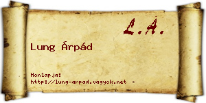 Lung Árpád névjegykártya